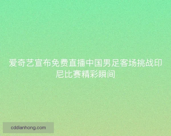 爱奇艺宣布免费直播中国男足客场挑战印尼比赛精彩瞬间